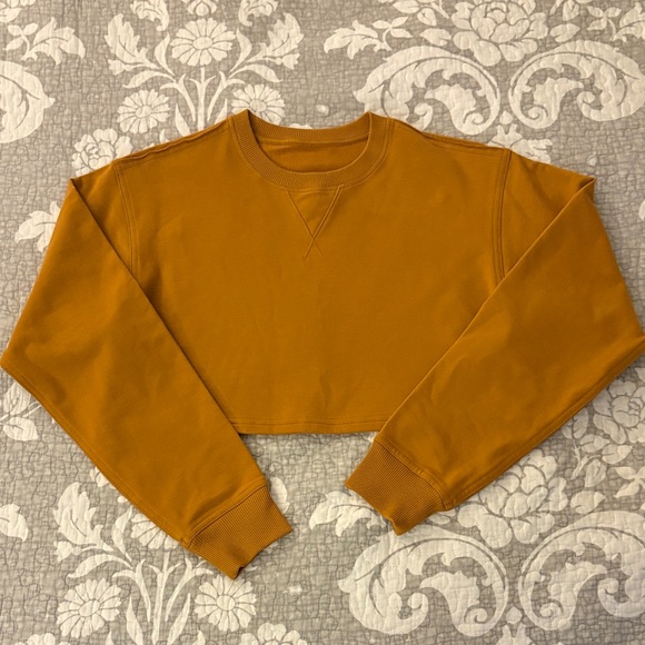 lululemon athletica Tops - Lululemon All Yours Cropped Crew ~ Fools Gold ~ Size 4/6